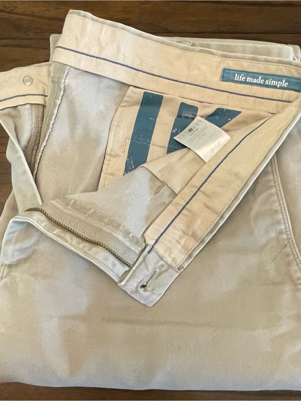 Haggar Life Made Simple Men’s Chino Khakis 38x32 Straight Fit